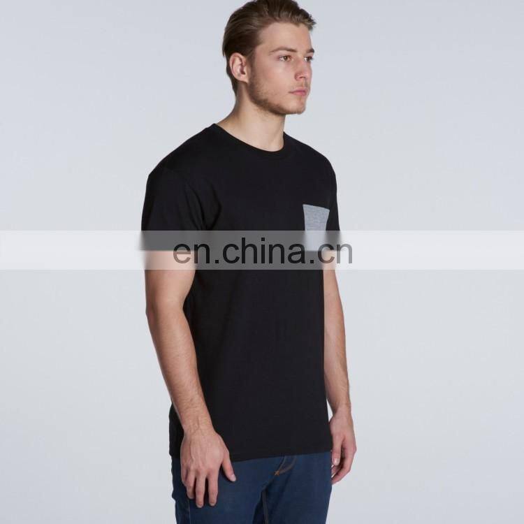 Mens t-shirt manufacturer custom pocket tee shirt cotton t shirt with contrast pocket