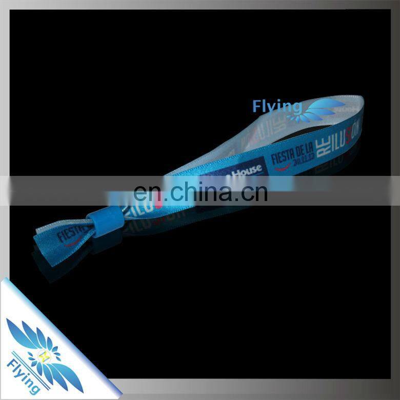 soft wear festival custom satin wristband fabric wristbands with lock