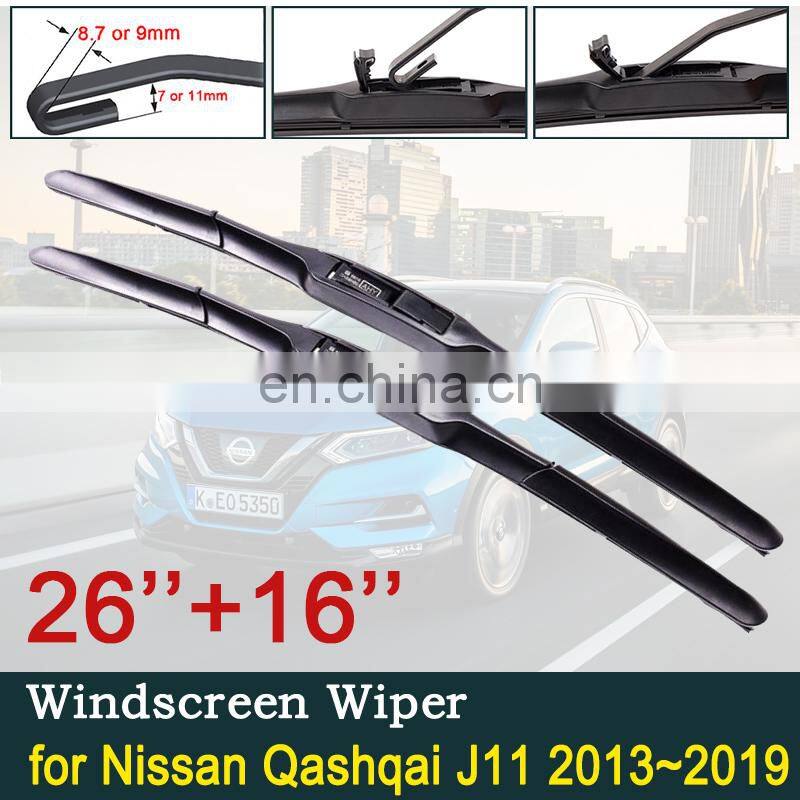 for Nissan Qashqai J11 2013~2019 2014 2015 2016 Car Wiper Blades Front Windscreen Windshield Wipers Car Accessories Stickers
