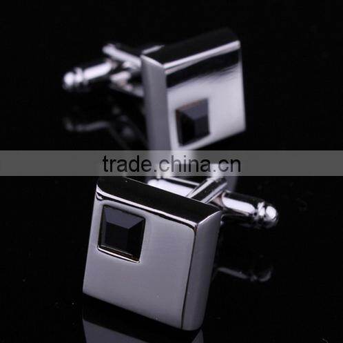 Shirt Cufflinks Wedding Silver Business Mens Wholesale Stainless Steel Crystal