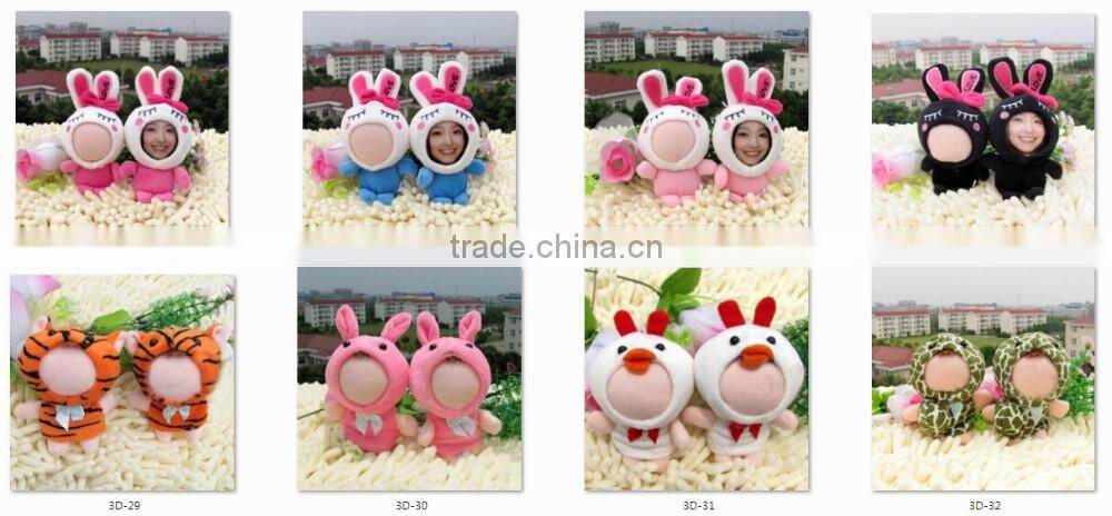Wholesale diy 3d photo face doll your face doll print machine Heart rose rabbit 14CM 3d face doll maker Promotion
