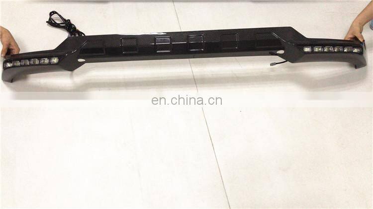 G class w463 carbon finber B style with 12 LED lights and B logo front lip fit for G63 G65 carbon finber front skirt spoiler
