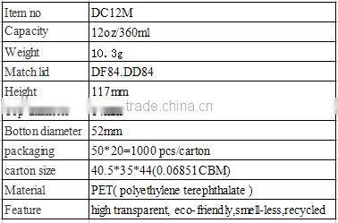 clearPET disposable beverage cup 12oz/360ml..milk tea cup. smoothie cup ,shaved ice cup,water cup. PET plastic cup