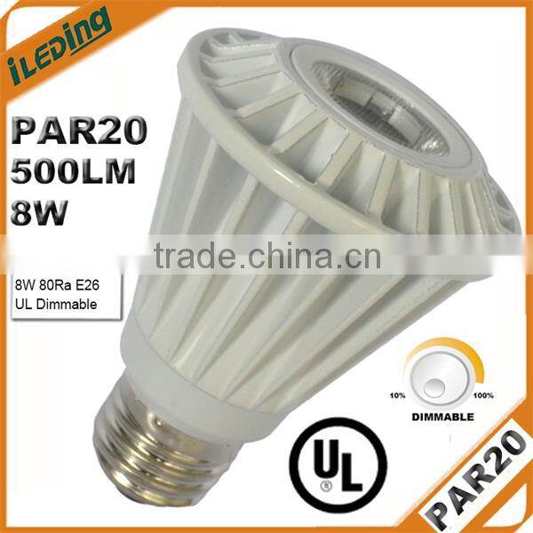 PAR20 Dimmable LED Flood Light Bulb 8Watts 500lm UL listed 3 years warranty
