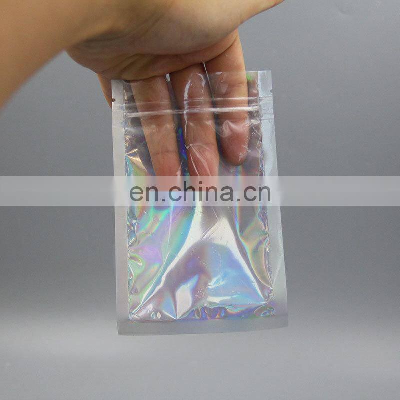 Plain Aluminum Foil Pouch Sealer Holorgaphic Zip Lock Bag custom mylar plastic bags