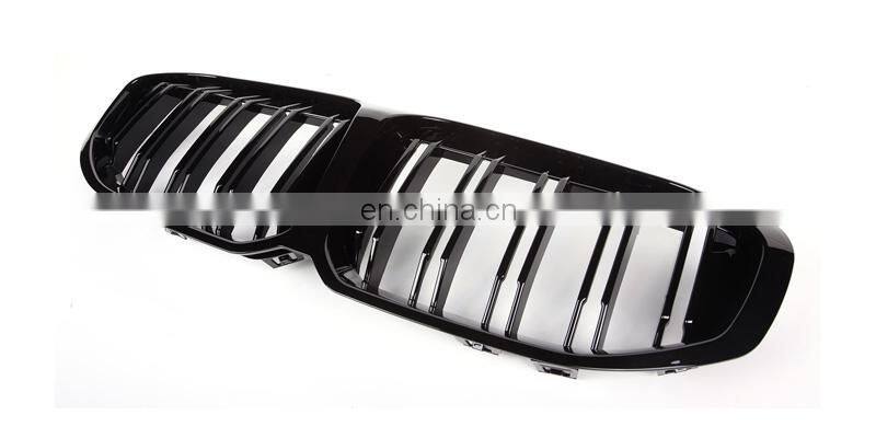 Double slat ABS gloss black front grille for BMW 1 series F40 2020+ 5 door 116i 118i 120i