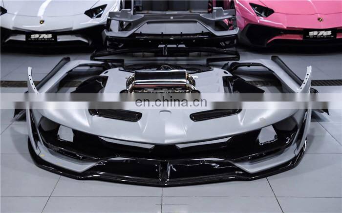 Runde SVJ Style For Lamborghini Aventador Lp700 LP720 FRP+CF Body Kit Car Front Rear Bumper Hood Spoiler Exhaust Fender
