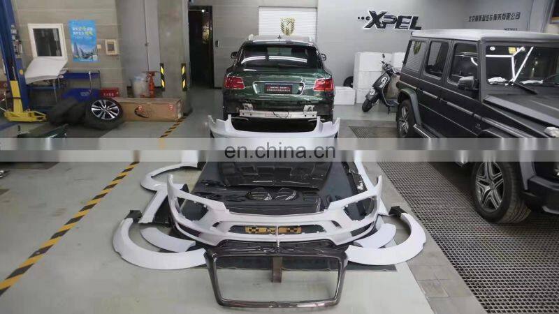 Runde FRP+CF Material For Bentley Bentayga Mansory Style Body Kit Front Bumper Rear Bumper Front Lip Rear Lip Hood Wheel Eyebrow