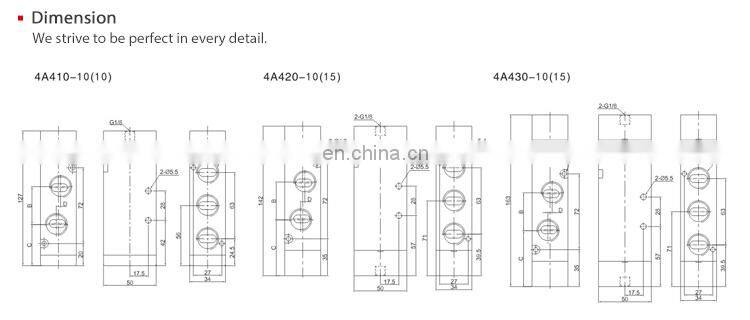 SNS 4A Series Factory Low Price Pneumatic Operated 5 Way Air Control Solenoid Valve