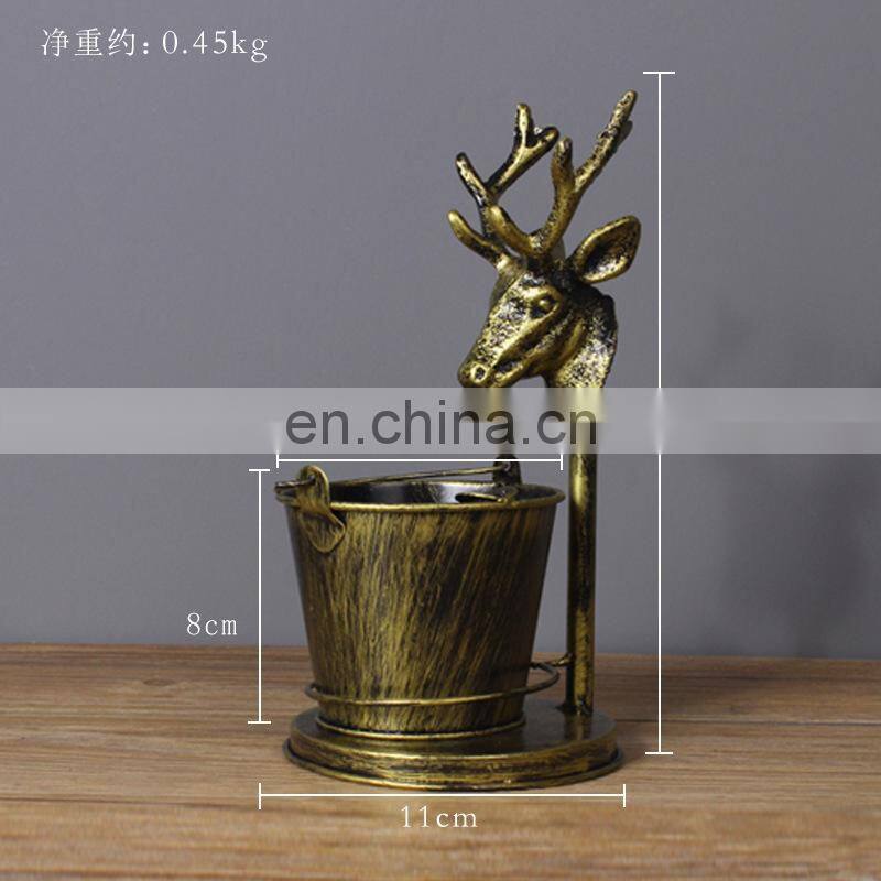 Retro creative Faucet Bird Deer Head Figurine Ashtray Vintage Handicraft for Home Bar Decoration Accessories Photography Props