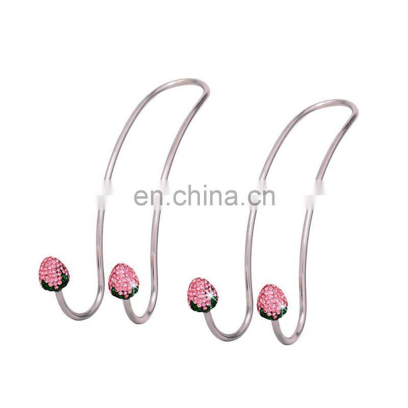 2pcs Stainless Steel car Hanger For Bags Universal Seat Headrest Rhinestones Auto Hooks Car Hangers Bling Interior
