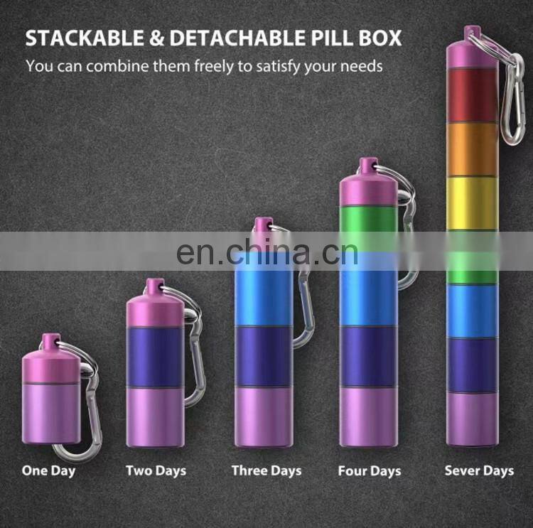 Pinbo Whosale Colorful 7 Day Pill Organizer Portable Weekly Pill Case