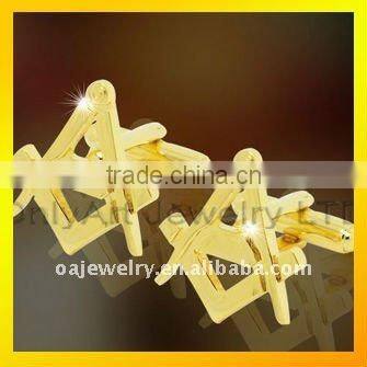 high quality best price gold plated custom Masonic cufflinks