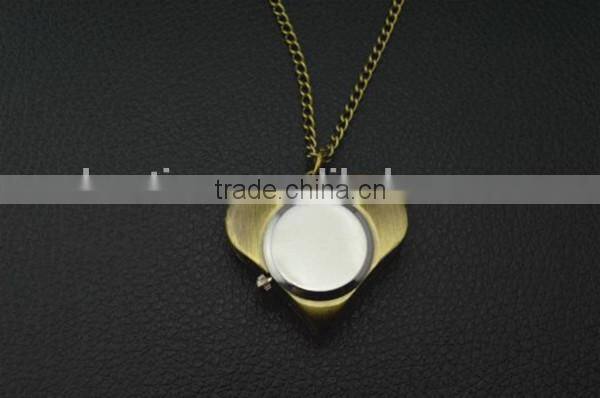 Retro necklace watch happy branded and heart shape necklace watch quartz necklace watch