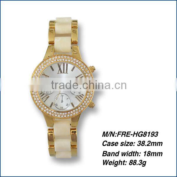 wholesales 2014 hot sell alloy quartz watch with diamond for ladies