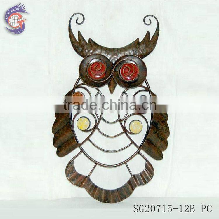 metal owl wall hangings for home decoration