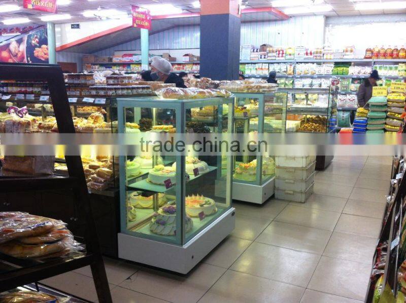 APEX supermarket birthday glass cake display cabinet