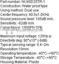 High quality parking ultrasonic sensor NU40D25TR-1