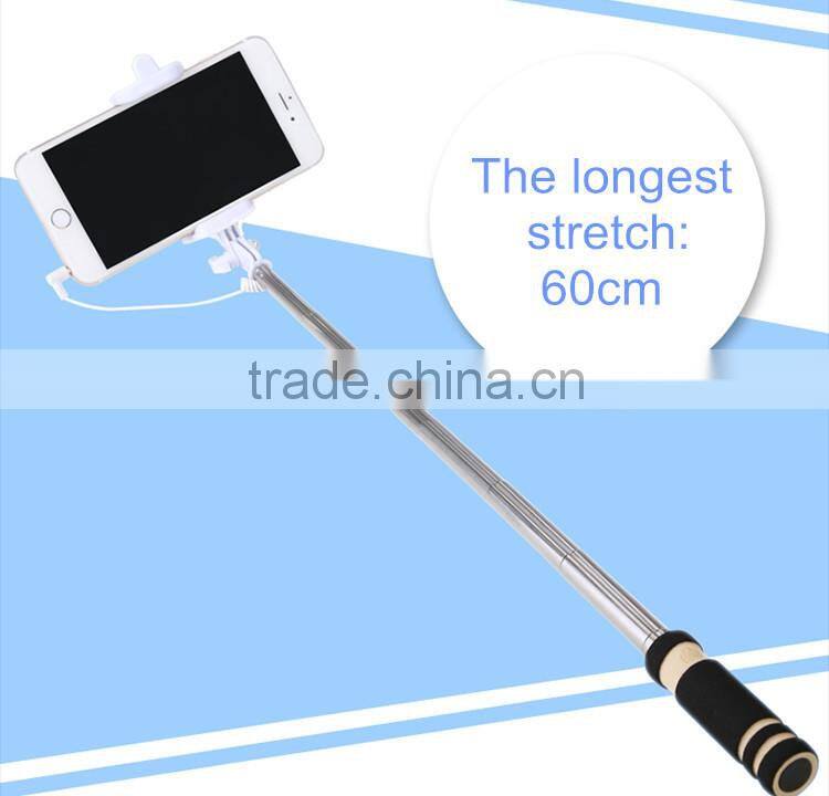 All-In-One Mini Foldable smart phones Monopod tripod,wired Selfie Stick QC32