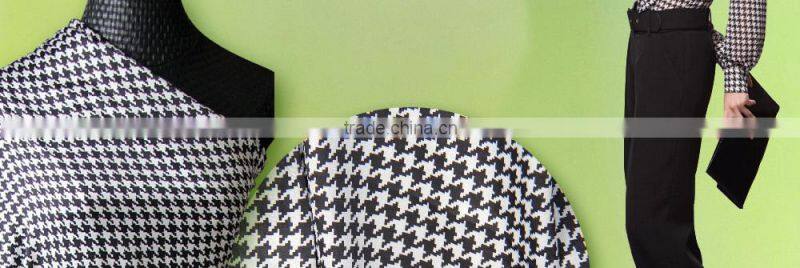 Printed Chiffon Houndstooth Fabric, Check Chiffon for Maxi Dresses