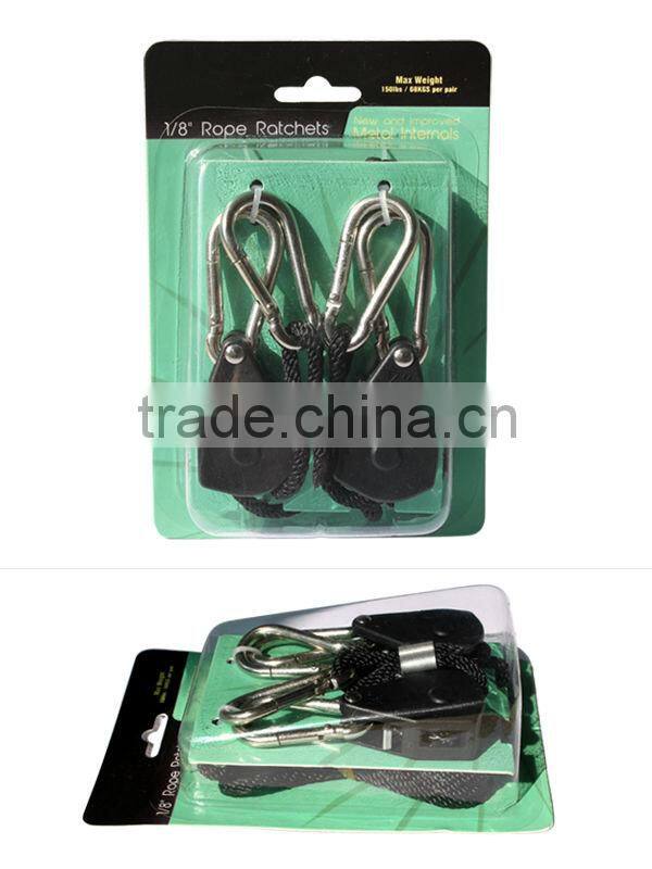 Heavy duty Polypropylene rope 150LBS 1/8" rope hanger rope ratchet