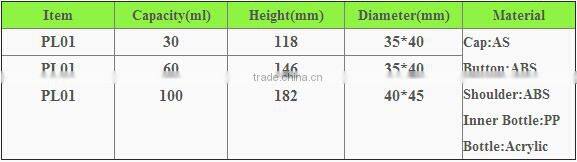 15ml Oval Shape Acrylic Airless Lotion Bottle