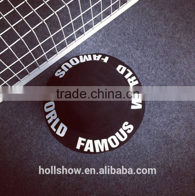 Fashion Korean FAMOUS WORLD Printed Wide Brim Lady Women's Dome Fedora Bucket Caps