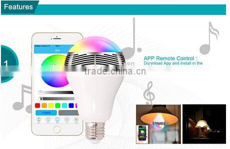 2015 new products led bulb bluetooth speaker controller support ios/android wholesale