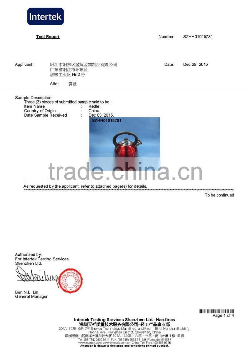1.8L professional and colorful kettle with high quality material
