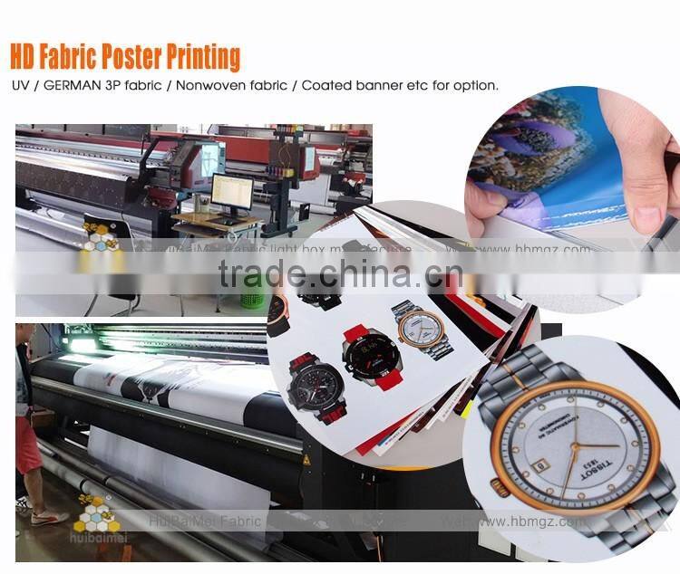 factory price big size framless led fabric light box