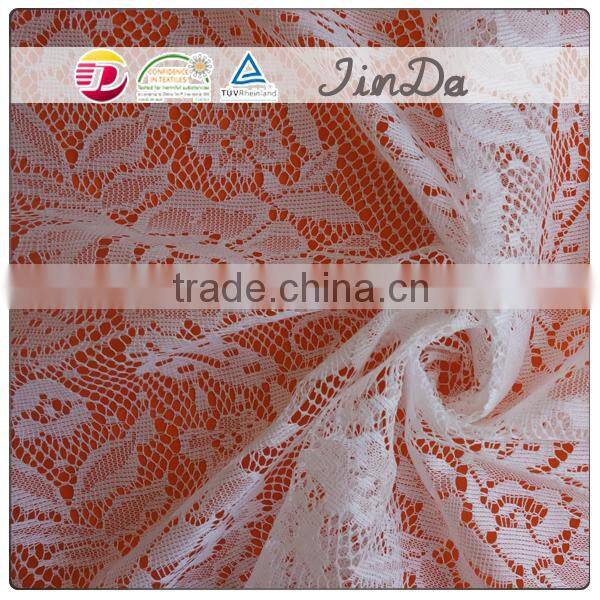 Lady fancy white polyester lace used for garments wholesale in stock