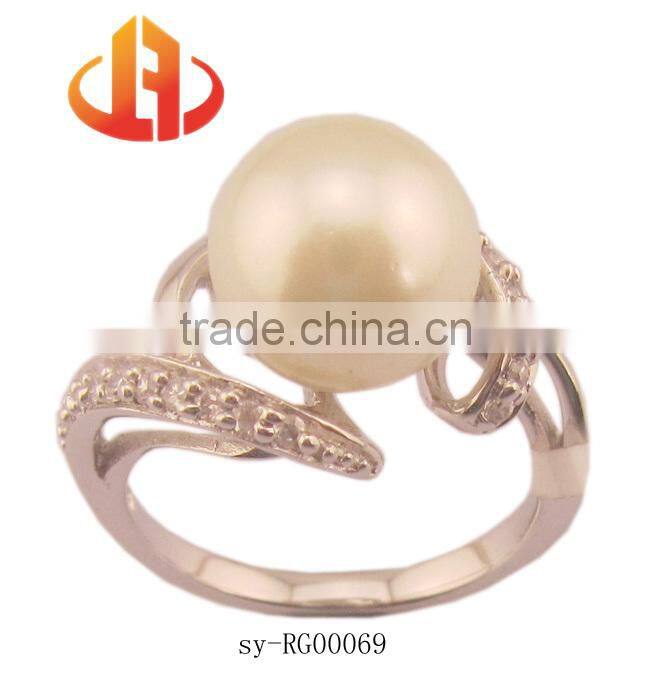 Fashion 925 silver latest design Pearl Jewelry ring