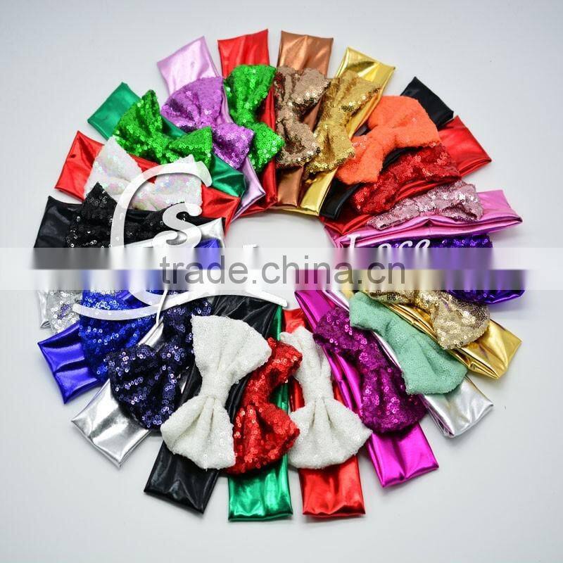 Fashion hair accessory handmade vintage bow tie women elastic headband