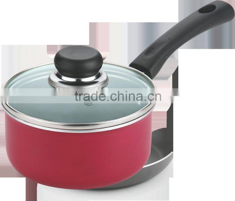 Red Aluminum Non-stick Press Cookware Kitchenware Set Sauce Pan Stock Pot Cooking Milk Pot
