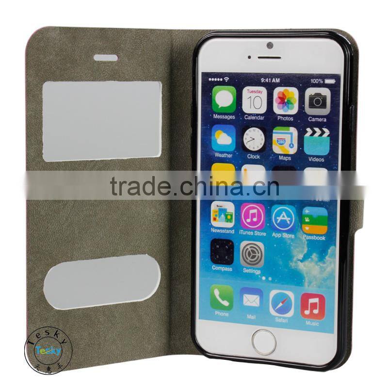 Wholesale - Fashion Wallet Leather Case Cover With Credit Card Holder For iphone 6