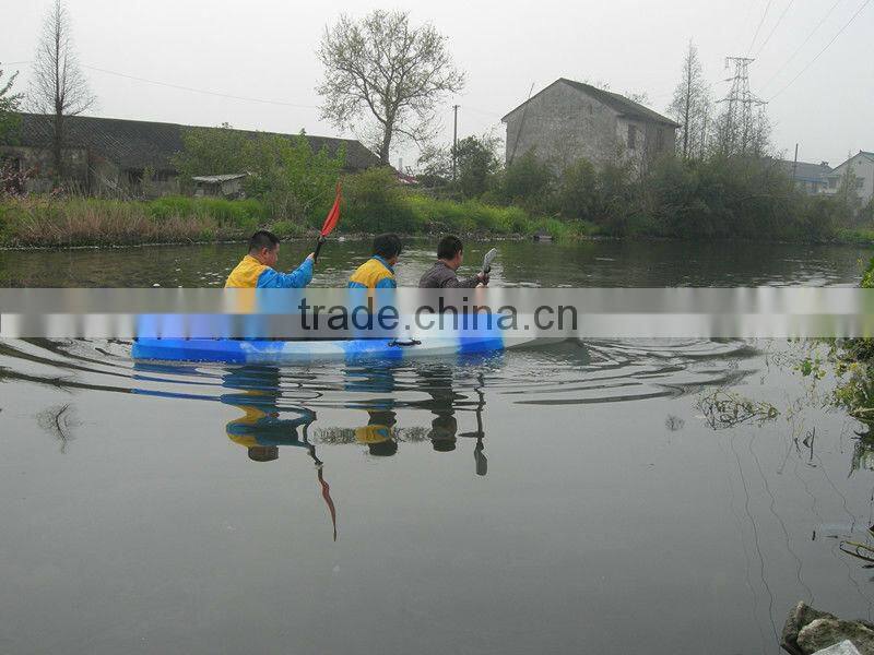 2015 Professional Sit On Top Kayak plastic Fishing Boat family 3 persons boat hot sale good quality LLDPE 3m-4m