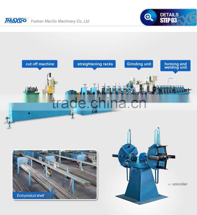 High efficiency stainless steel pipe making machine production line