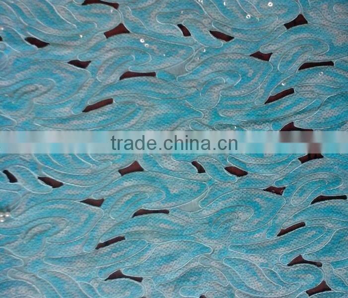 High quality sequined embroidery lace fabric for sale