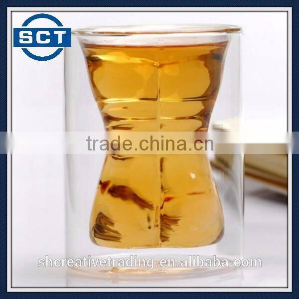 Crystal Muscle Man Mug Whiskey Wine Bar Glass Cup