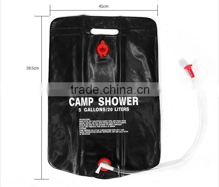 Outdoor 20L camping shower solar water bladder