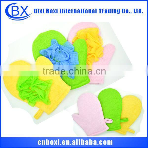 Comfortable cute polyester/nylon baby bath glove,bath sponges for kids