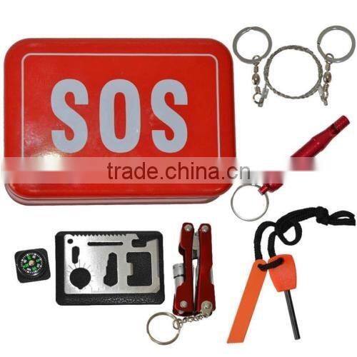 Outdoor Camping Hiking Self Help Survival Emergency Multifunction Kits SOS Box