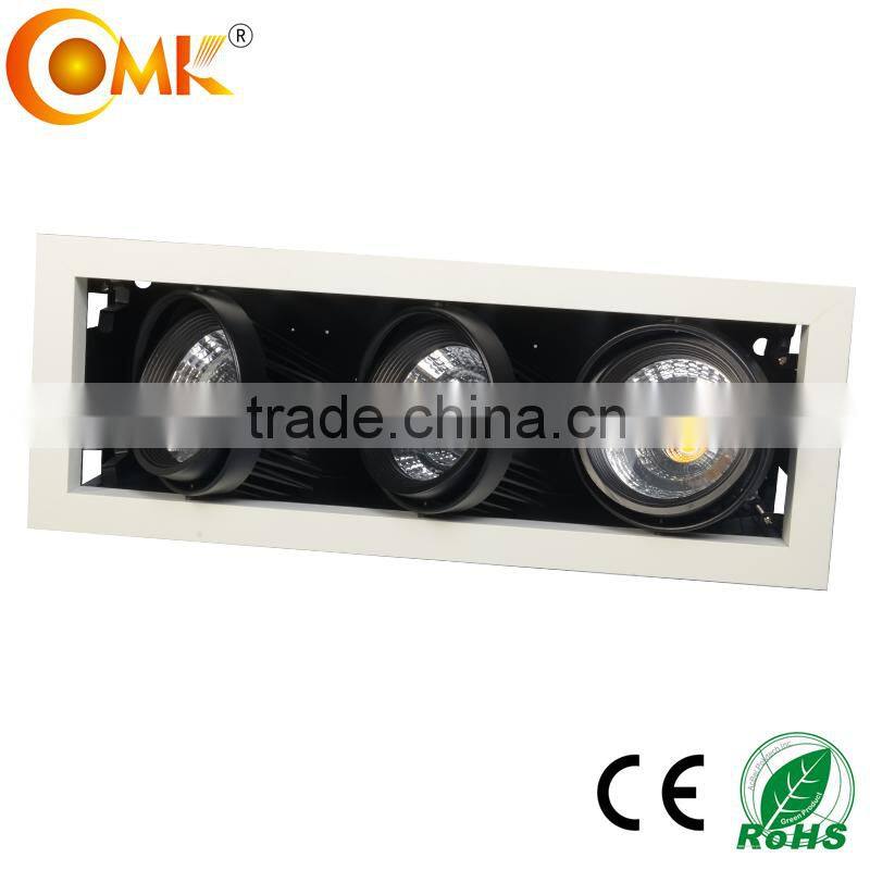 High power 3*1*30W COB led grille light fixture