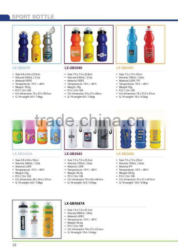 600ml/20oz silver color sport water bottles