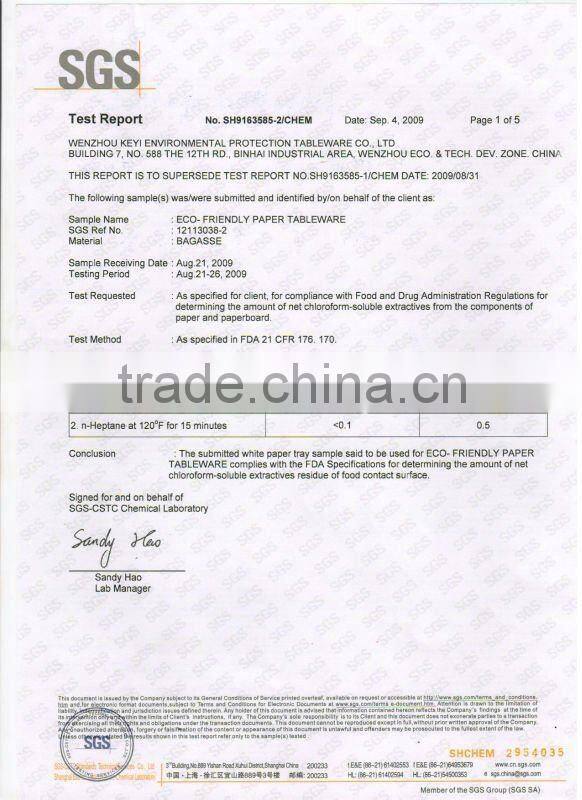 disposable food container