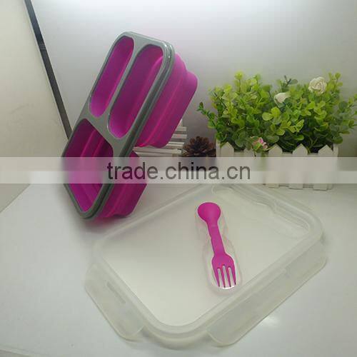 2014 hot sale silicone picnic box silicone lunch box silicone portable meal box