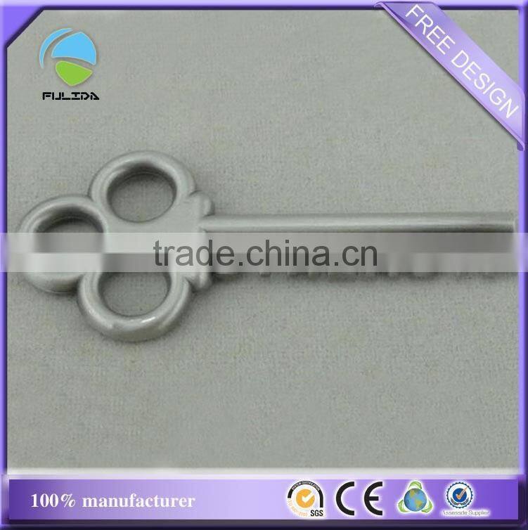 custom key shaped metal red enamel promotional pin badge