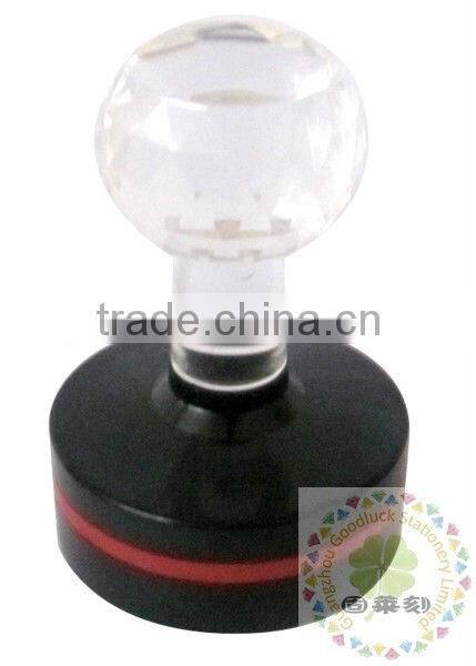 Popular Crystal rubber handle flash stamp
