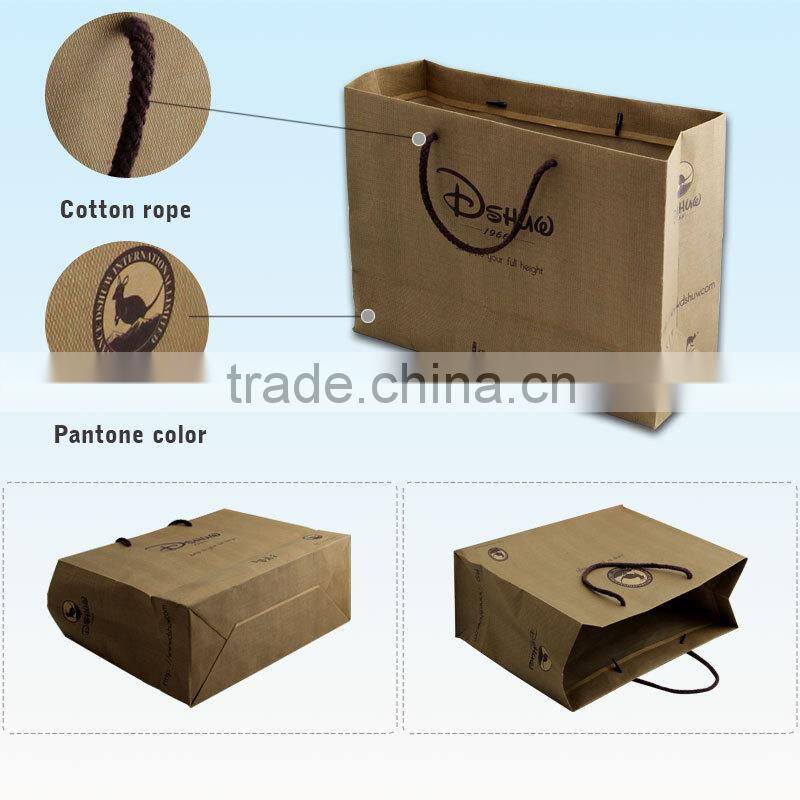 Wholesale Brown Decorative Kraft Paper Shopping Bags with Handles