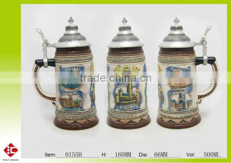 Hot Sale High Quality Handmade German Ceramic Beer Stein